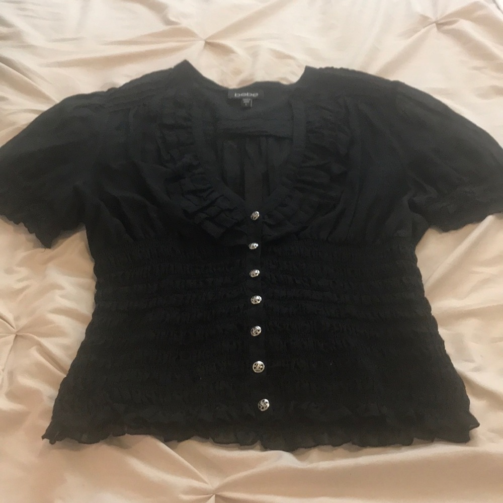 Bebe black crop top
